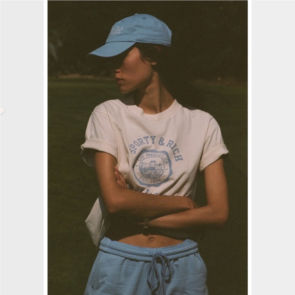 Sporty & Rich Emblem T-Shirt - Picture 1 of 4